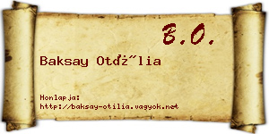 Baksay Otília névjegykártya
